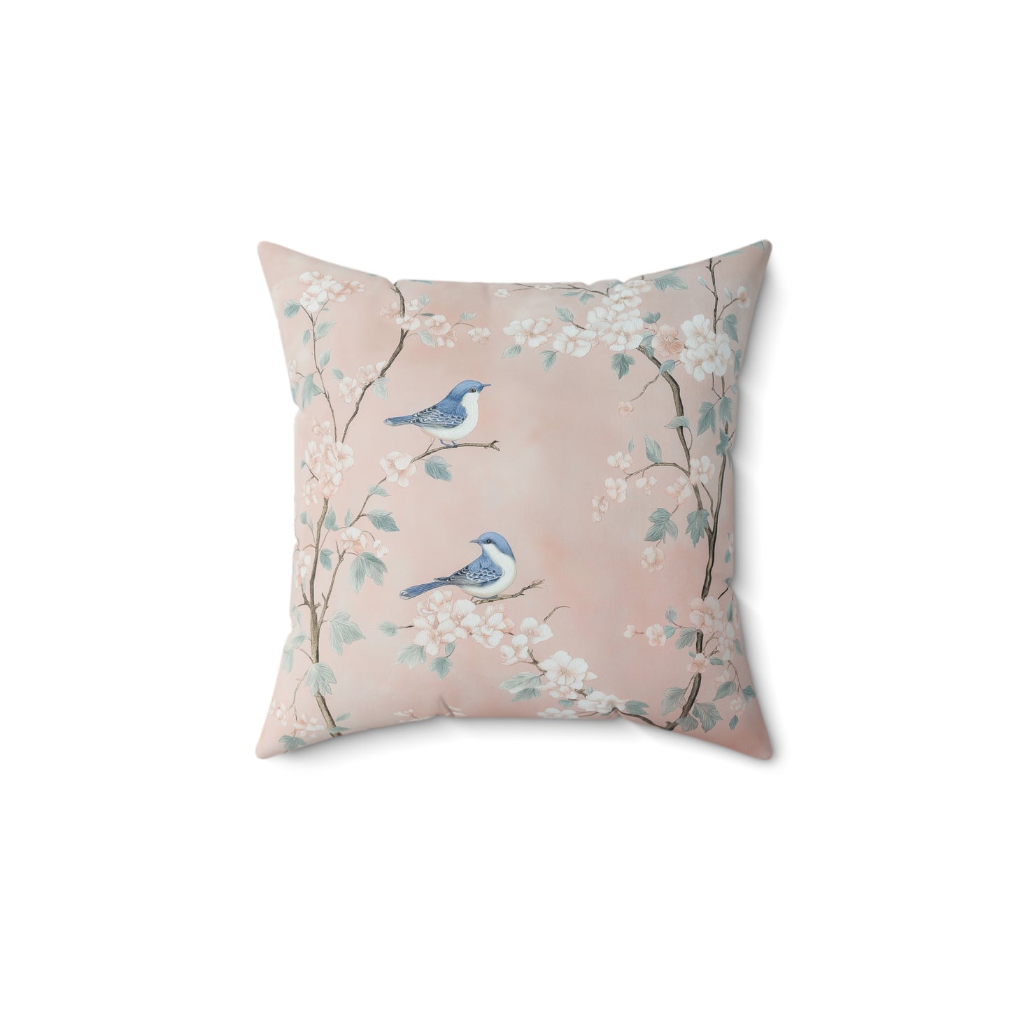 Bird & Blossom Throw Pillow – Nature-Inspired Accent Cushion