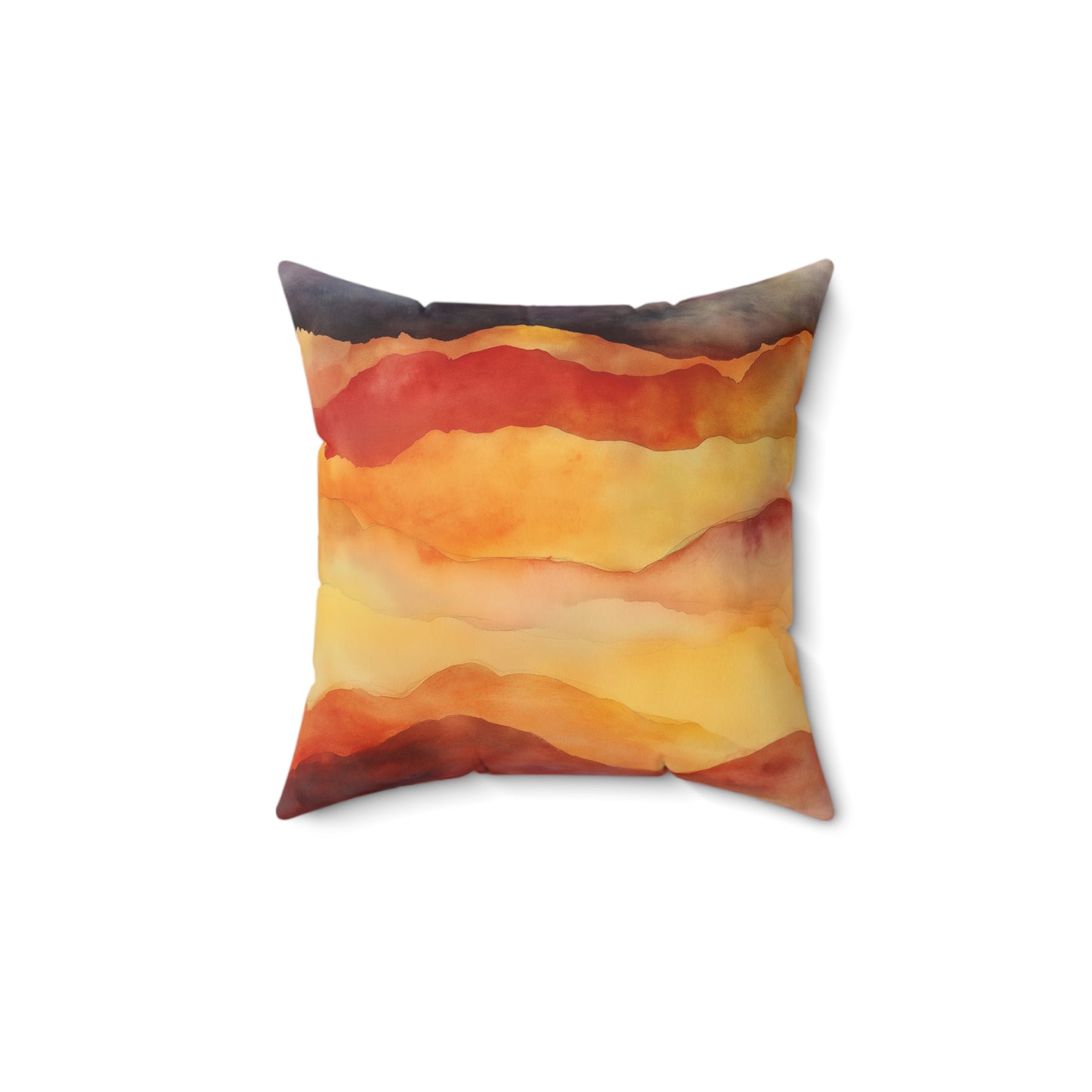 Bohemian Sunset Throw Pillow – Warm-Tone Square Accent Cushion