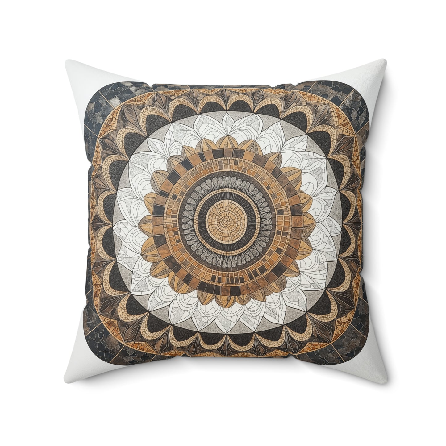 Mandala-Inspired Square Pillow for Home Décor, Cushion for Meditation, Boho Throw Pillow, Accent Pillow for Living Room, Unique Gift Idea