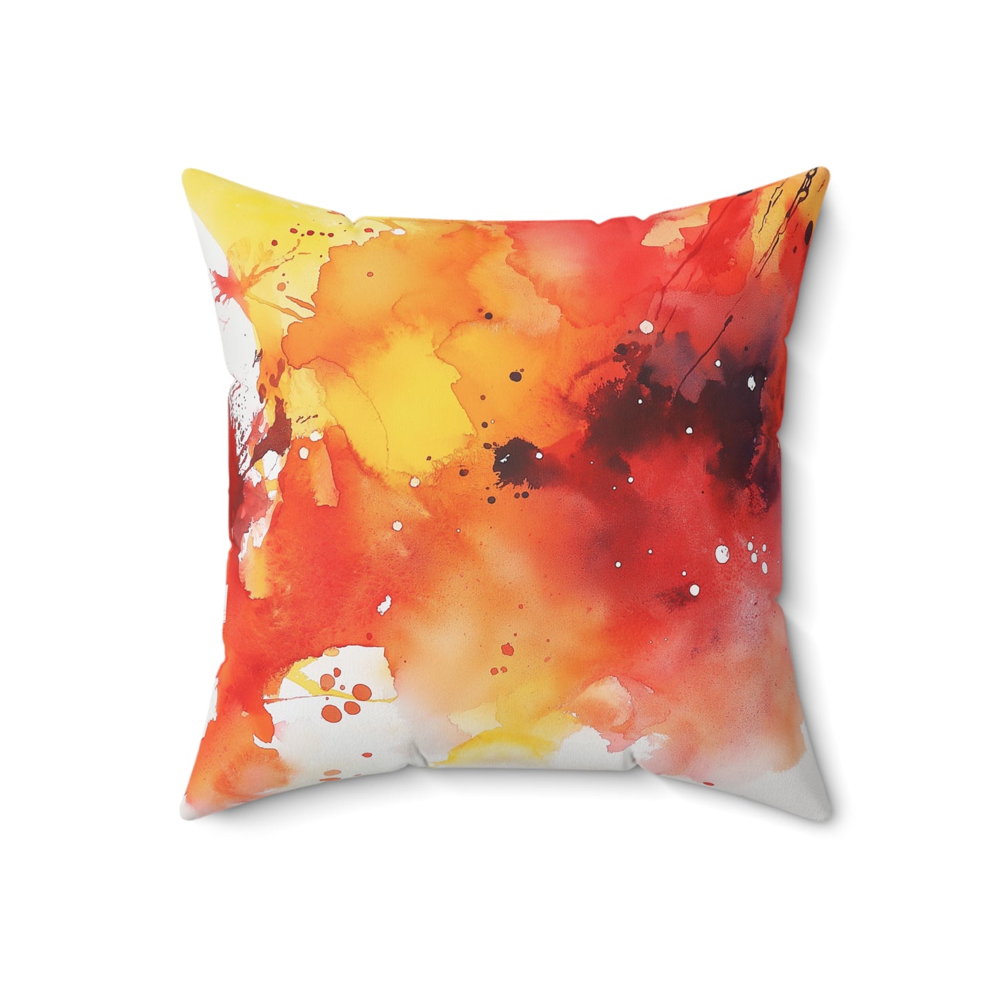 Vibrant Abstract Art Throw Pillow – Bold Red & Orange Accent Cushion