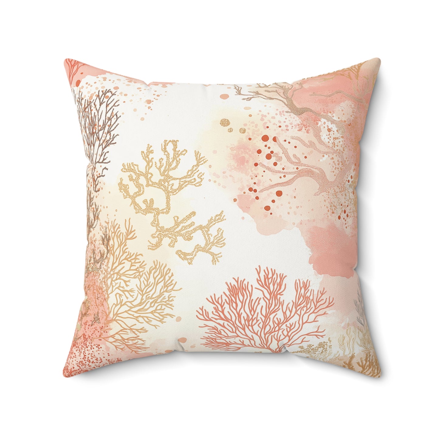Coral Reef Throw Pillow – Coastal Ocean Accent Cushion