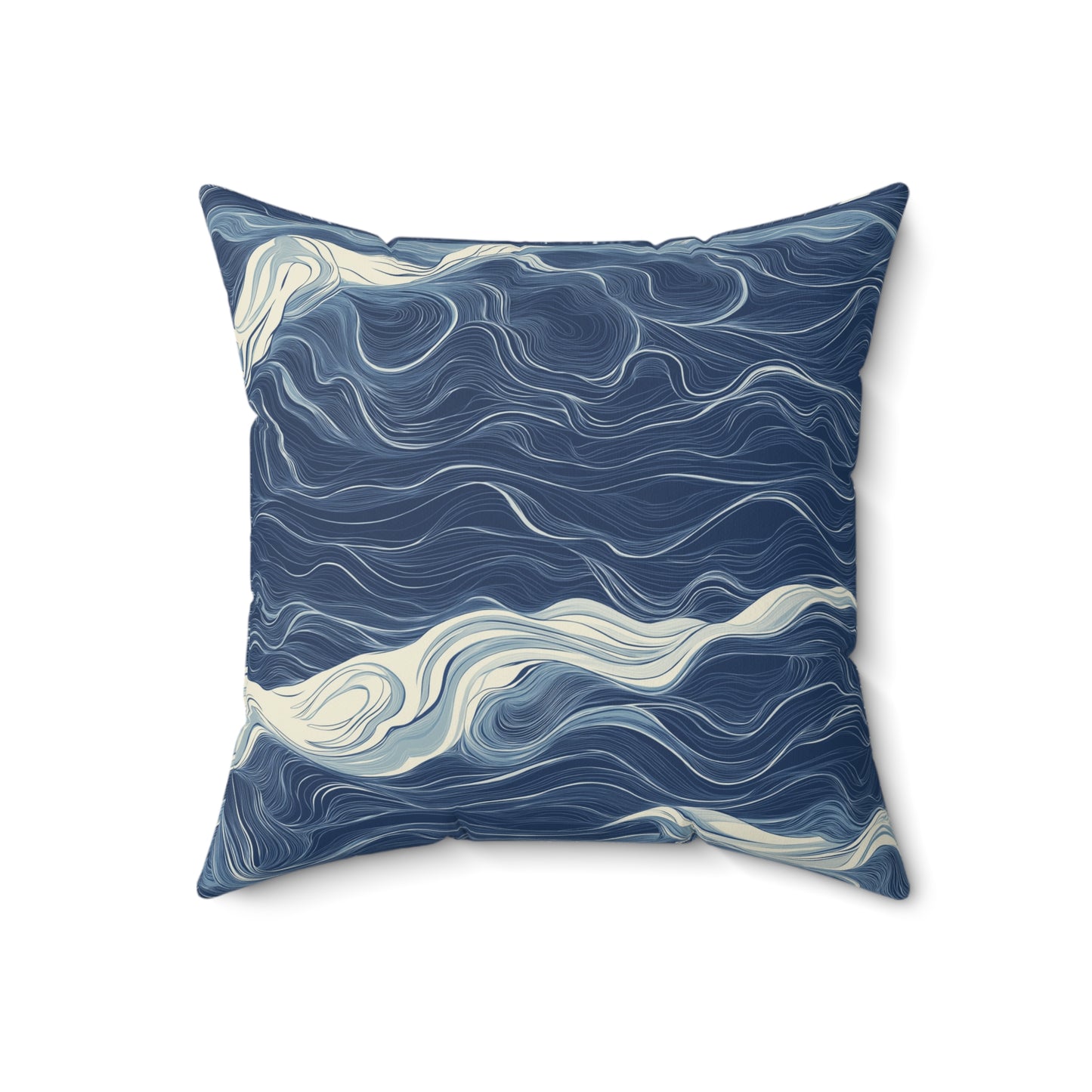 Ocean Wave Decorative Throw Pillow – Coastal Nautical Accent Cushion