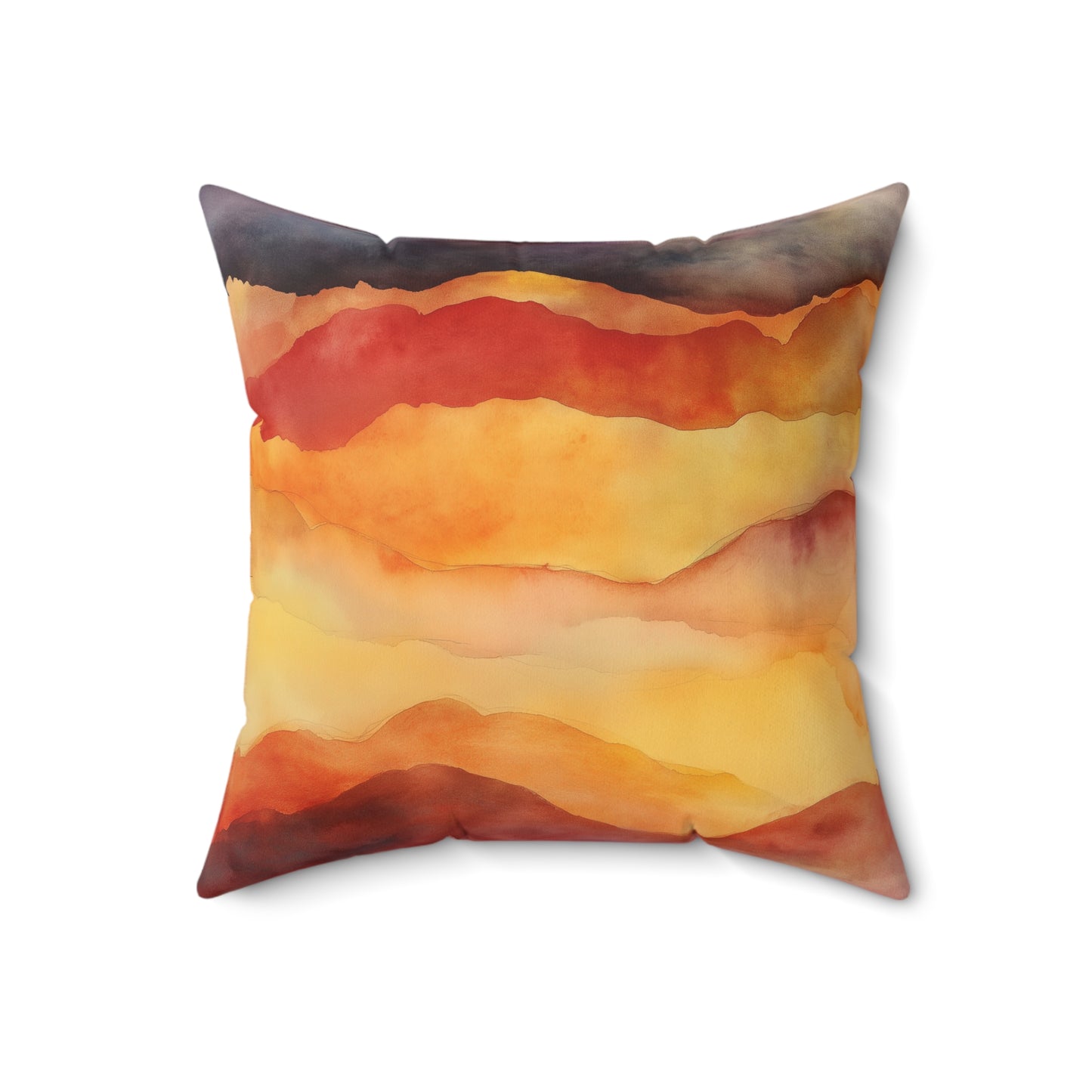 Bohemian Sunset Throw Pillow – Warm-Tone Square Accent Cushion