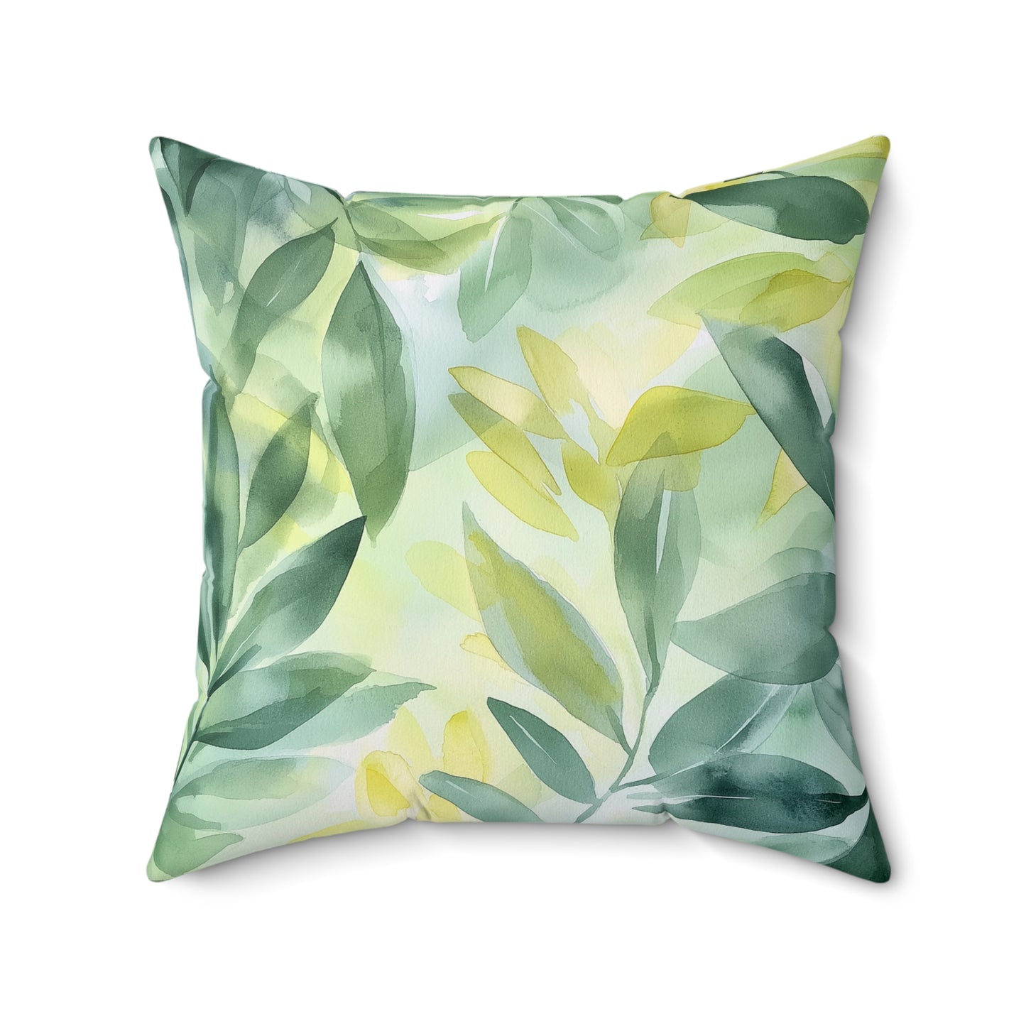 Botanical Leaf Square Throw Pillow – Nature-Inspired Accent Cushion