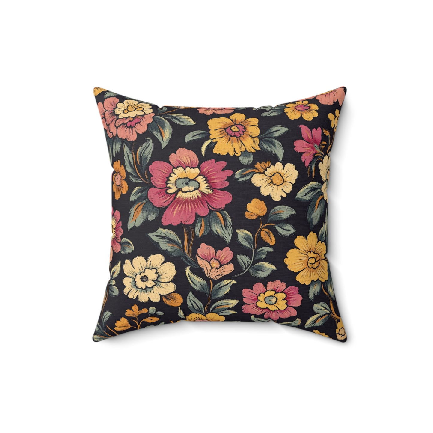Vintage Floral Throw Pillow – Cozy Accent Cushion with Classic Garden Motif